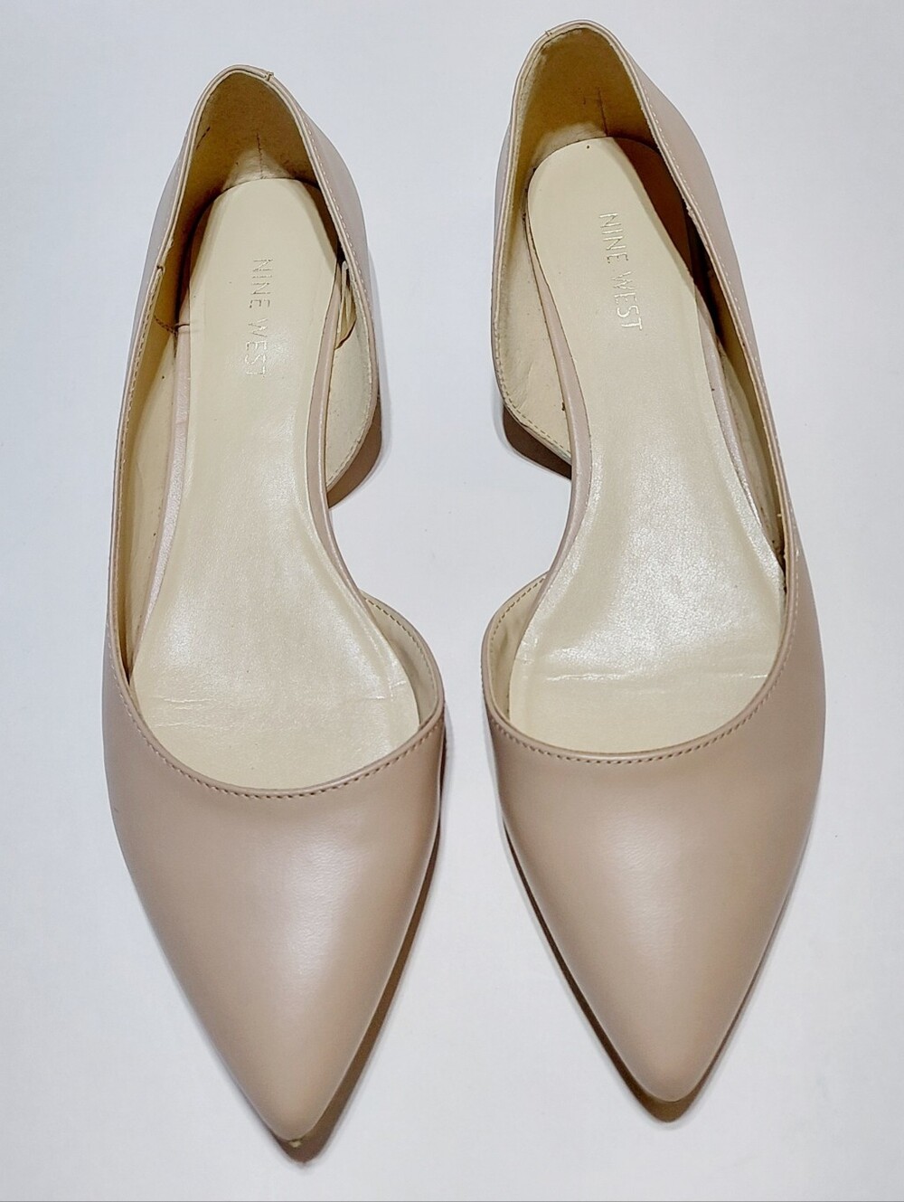 NINE WEST  Women's Nude Pointed Toe  D'Orsay Flats Size 9M